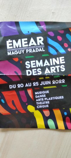 FESTIVAL EMEAR SEMAINE des ARTS. Du 20 au 25 JUIN 2022. Ecole de Musique MAGUY PRADAL. RAMONVILLE.